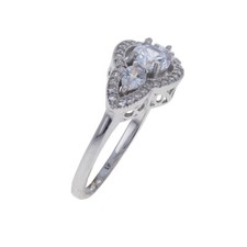 Sterling Silver, Cubic Zirconia Ring, Solitaire Center Stone, Clear CZ Ring