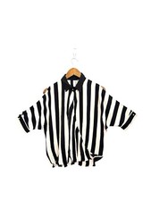 Line & Dot Womens StripedCoss Slit Sleeve Surplice Top M