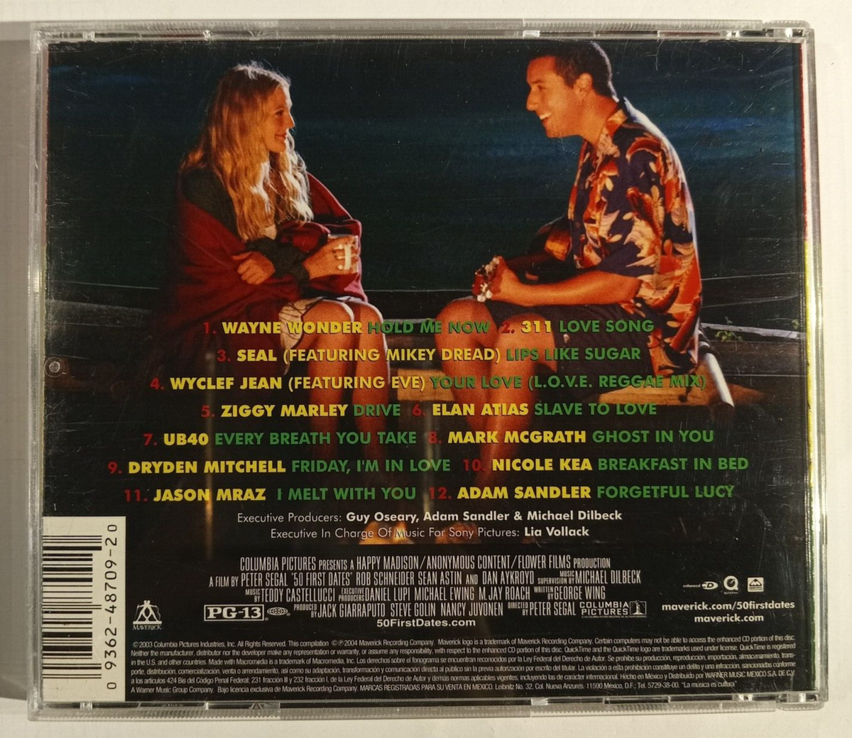 50 FIRST DATES, SOUNDTRACK BY 311 / ZIGGY MARLEY, 2003 MEXICAN CD