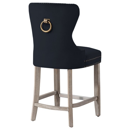 24" Tufted Velvet Counter Stool, Antique Gray - Picture 5 of 66