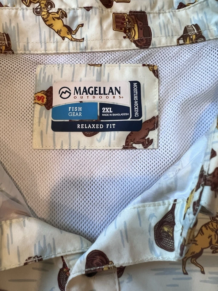 SHINER BEER BOCK / MAGELLAN Vented Mens 2XL Shirt Fishing Outdoor Camping Mens - Image 3 of 4