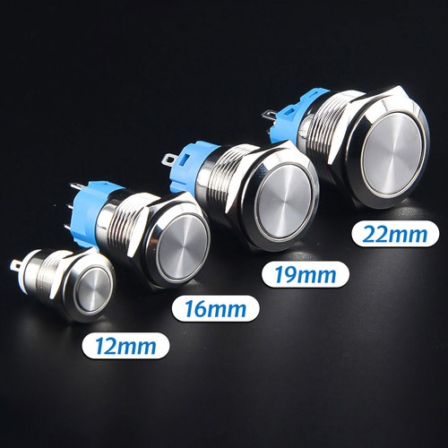 Ø 22mm Metall Druckschalter Drucktaster KFZ LED Beleuchtet 5V 12V 220V / 5A IP66 - Bild 13 von 34