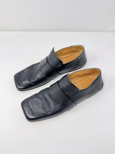 Marsell Herren Schuhe Schwarz Spatola Eckige Zehe Leder Halbschuh Italienisch 39,5 US 6,5 - Bild 4 von 10
