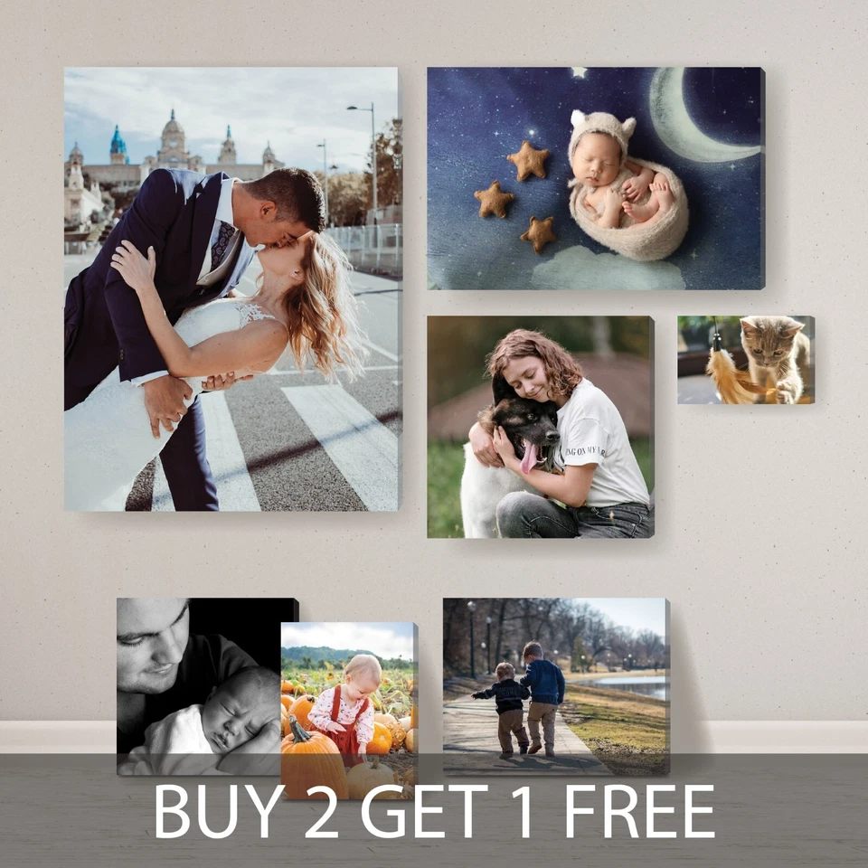 Personalised Canvas Photo Canvas Print Framed Ready to Hang A0 A1 A2 A3 A4 - Image 1 of 2