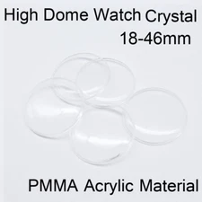1mm High Dome Pocket Watch Glass 18-46mm Round Watch Crystal Mirror Repair Parts