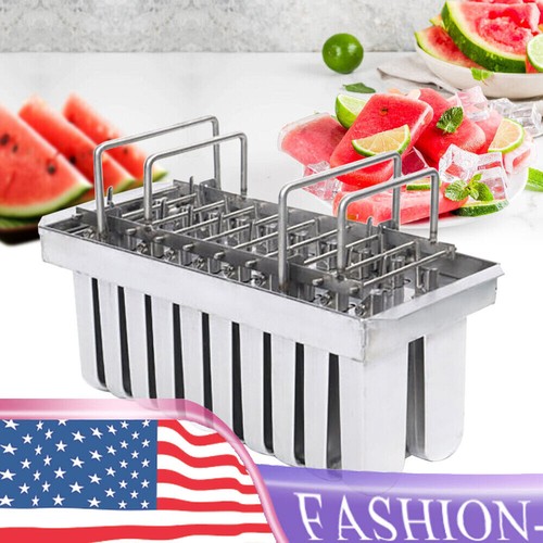 20pcs Stainless Steel Molds Ice Pop Lolly Popsicle Ice Cream Stick Holder Mold