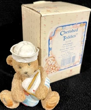 1992 Cherished Teddies 911739 Jonathan "Sail With Me" Bother Bear Figurine