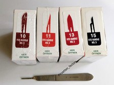 25 Skalpell klingen nach wunsch(10,11,13,15) dazu 1 klingen halter nr. 3-