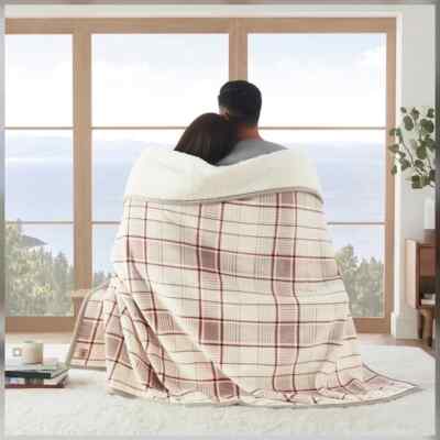 ugg avery throw blanket for two in shell plaid