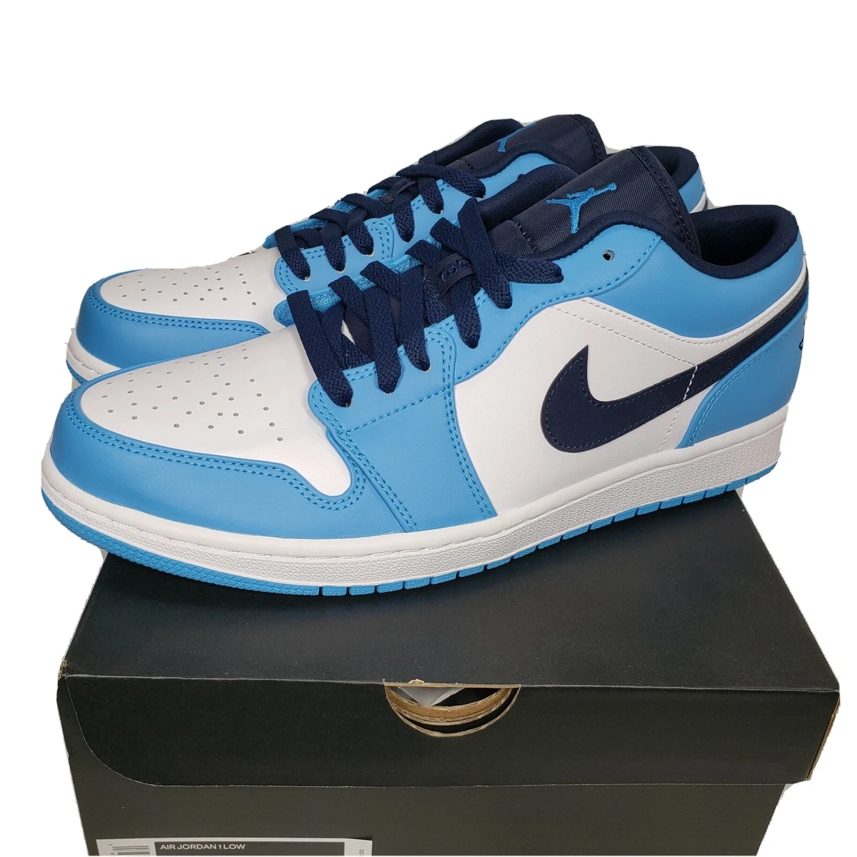 Nike Air Jordan 1 Low UNC Powder Blue Obsidian Univeristy Mens Shoe  553558-144 | eBay