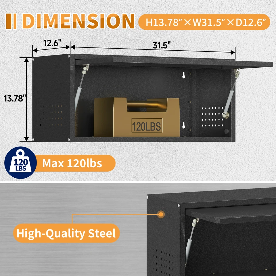 Armario de pared de herramientas montado en la pared gabinete de almacenamiento de metal gabinete de garaje cocina nuevo Foto 2 de 4