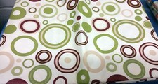 FLANNEL BACK VINYL TABLECLOTH 52" x 104" 8-10 ppl CIRCLES by AP