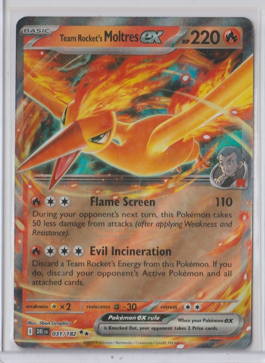 Pokémon 2025 Destined Rivals TEAM ROCKET'S MOLTRES EX 31/182