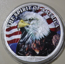 2008 America 1 oz "American Silver Eagle" BU-BU #F6536 "The Spirit of America"