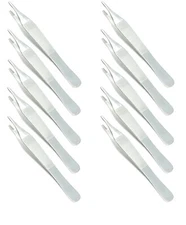 10 pcs Adson Brown Tissue Forceps Surgical Instruments 4.75" 9X9 Teeth SS
