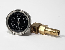 Medidor De Presión De Combustible VMS Racing – 0-100 PSI – Fibra De Carbono Y Negro – Para Honda/Acura
