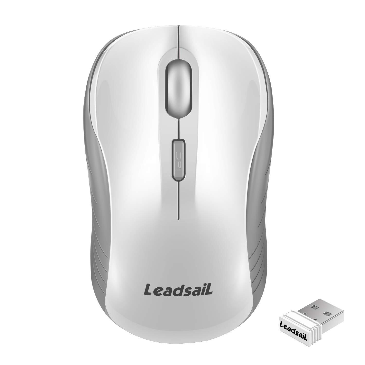 LeadsaiL Silent 2.4G Wireless USB Compact Optical Cordless Computer Mouse