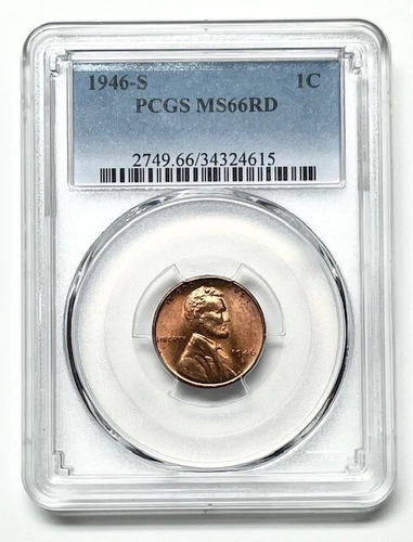 USA - Lincoln Wheat Cent - Penny - 1946-S - PCGS MS66 Red - Great Color!