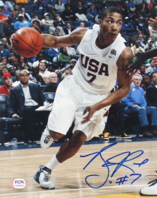 Derrick Rose Signed Team USA Chicago Bulls MVP 8x10 Photo