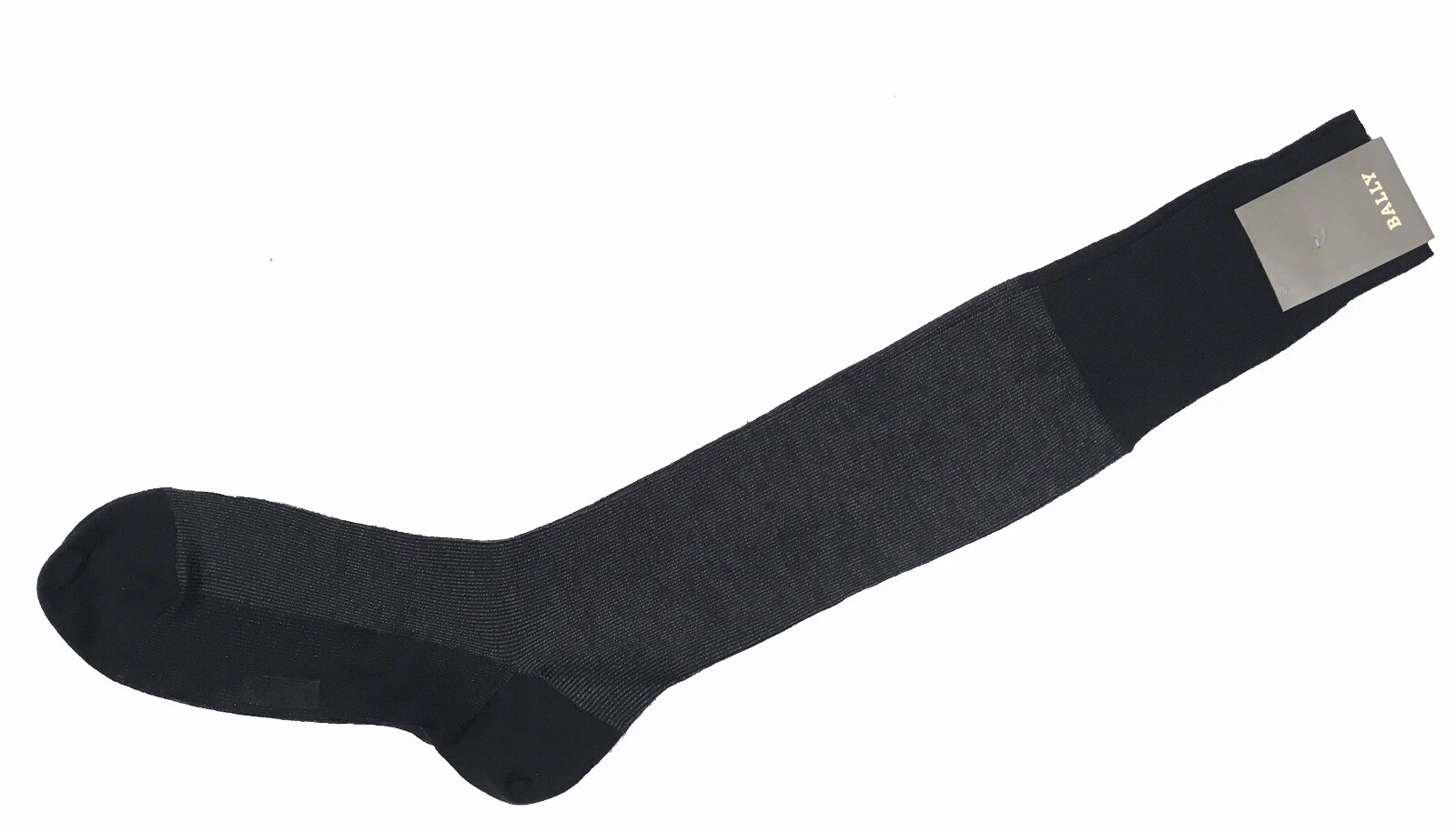 NEW Vintage Bally Long Dress Socks! Navy & Gray Wool & Cotton 10.5-12 France
