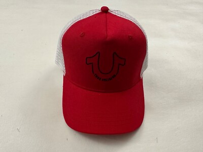 True Religion Logo Adult Trucker Hat Cap Red White One Size