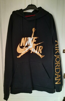 black and gold jordan hoodie mens
