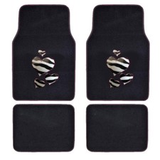 New Safari Zebra Hearts Logo Car Truck Front Back Rear Carpet Floor Mats
