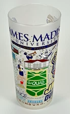 🥛NEW Frosted Glass Tumbler James Madison University Dishwasher Safe GO DUKES!!