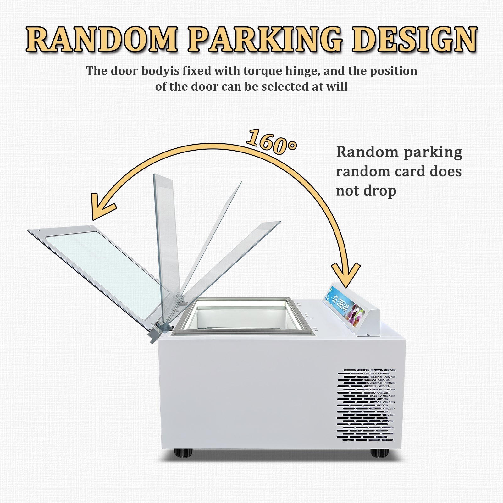 Commercial 3 Pans Ice Cream Showcase Gelato Dipping Cabinet Freezer Auto Defrost