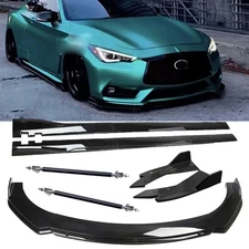 For Infiniti Q60 Q70 Front Bumper Lip Splitter Spoiler Side Skirt Glossy Black
