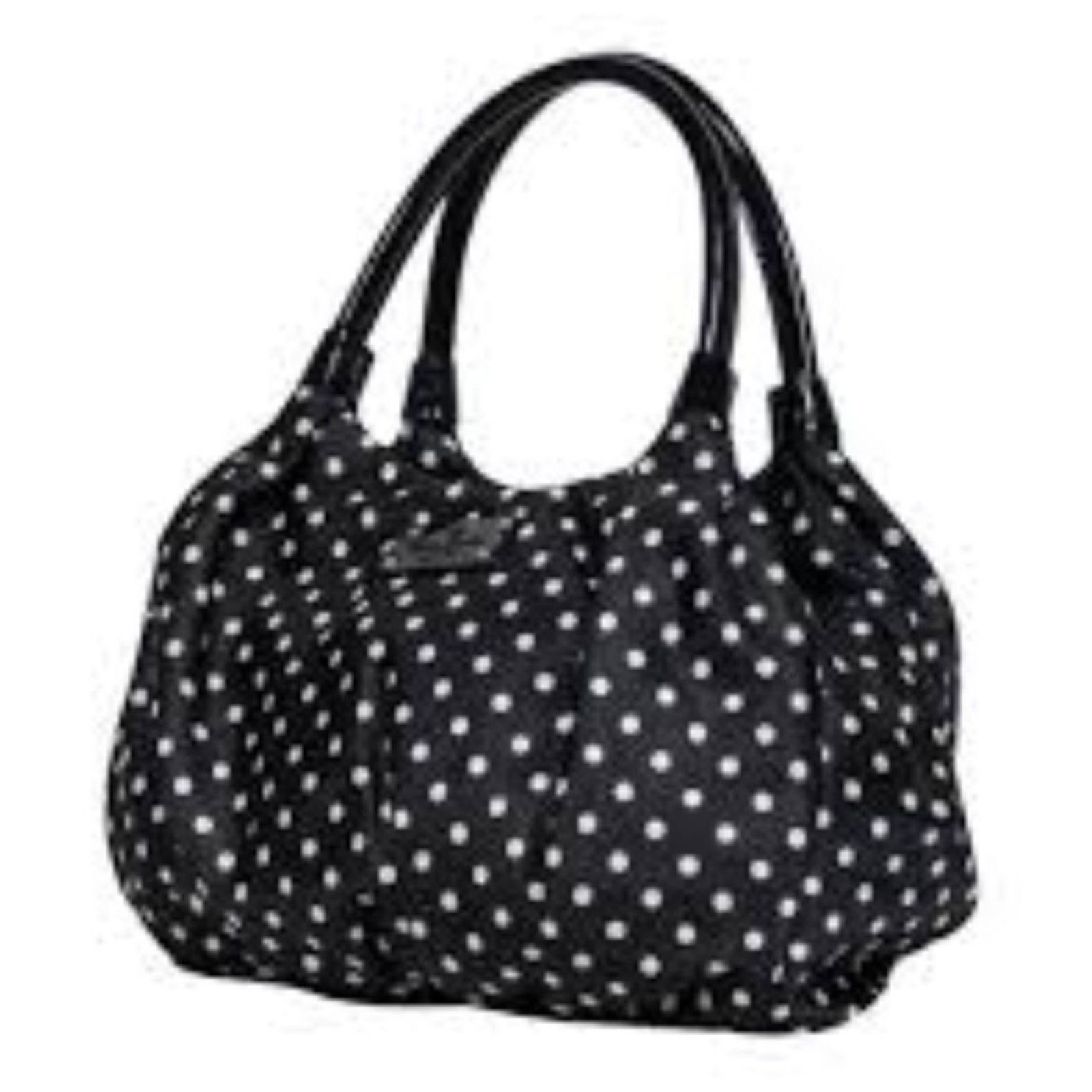Vintage Kate Spade New York Black Polka Dot Shoulder Tote Bag Purse