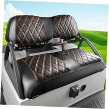 Black Golf Cart Diamond Seat Covers, PVC Front Seat Cover Fits BLACK - Diamond
