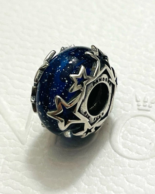 Pandora Moments Galaxy Blue & Star Murano Glass Bead Charm Royal London Holidays