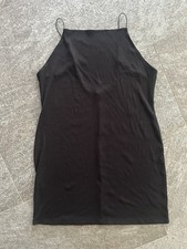 geripptes Kleid schwarz Spaghettiträger H&M ...