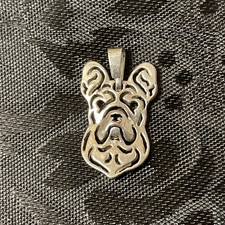 Silver Color French Bulldog Face Necklace Pendant