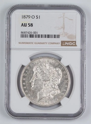 Certified 1879-O Morgan Silver Dollar NGC AU58 $1