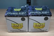 Lot of 2 Dragon Shield Double Shell Deck Box / Case Holds 150+ Cards - White