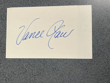 Vance Law autographed 3 x 5 index card MLB Guaranteed to Pass