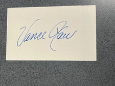 Vance Law autographed 3 x 5 index card MLB Guaranteed to Pass