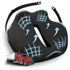 X-Large Truck Seat Cushion for Truck Drivers, Memory Foam Support X-Large-Black