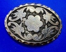 Flower Swirl Ornate Floral Gold Color Western Cowboy Cowgirls Belt Buckle