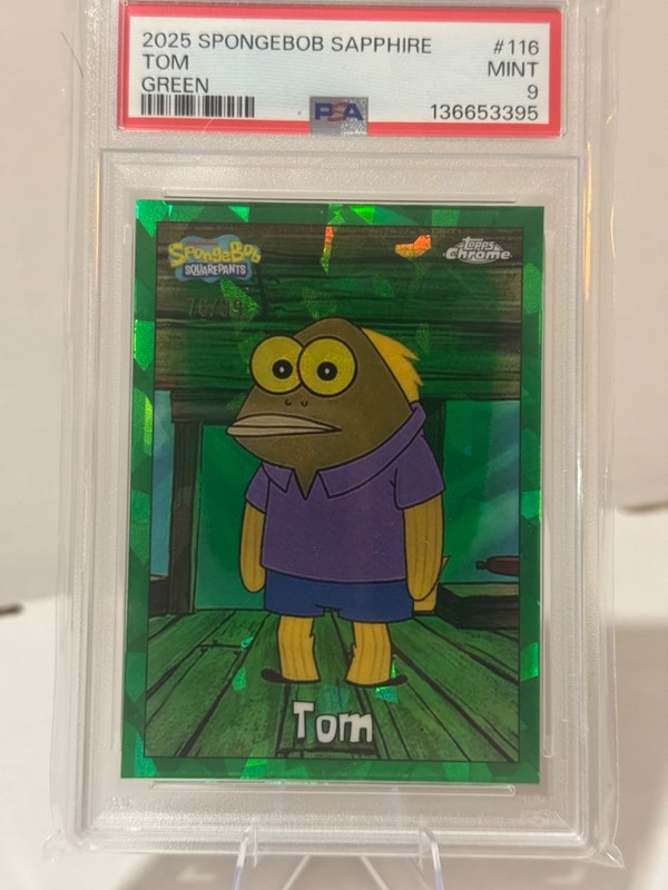 topps Sapphire spongebob Tom /99 PSA 9