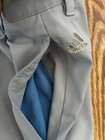 Adidas Men’s Gray Athletic Pants 34x32 Polyester Stretch 3‑Stripe Logo Casual — photo 3