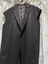 USED YOHJI YAMAMOTO ONE-BUTTON LONG OVERSIZED MELTON VEST ACCEPTABLE