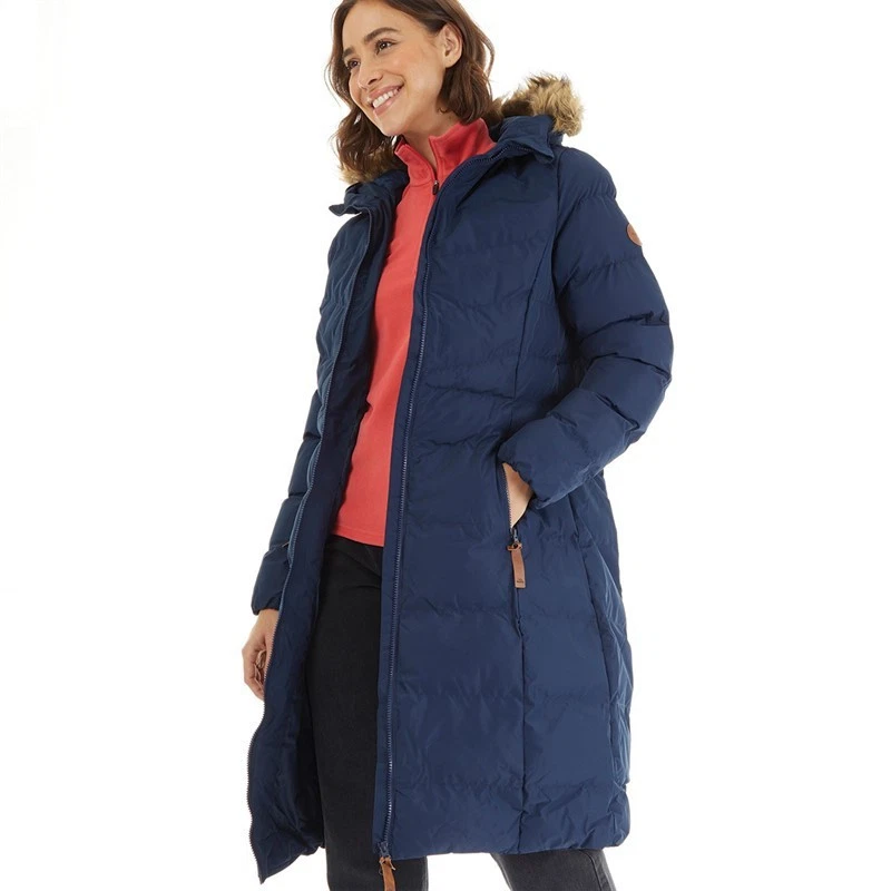 Womens Audrey Waterproof Padded Hooded Long Jacket Blue Size 12 Medium  - Image 2 of 3