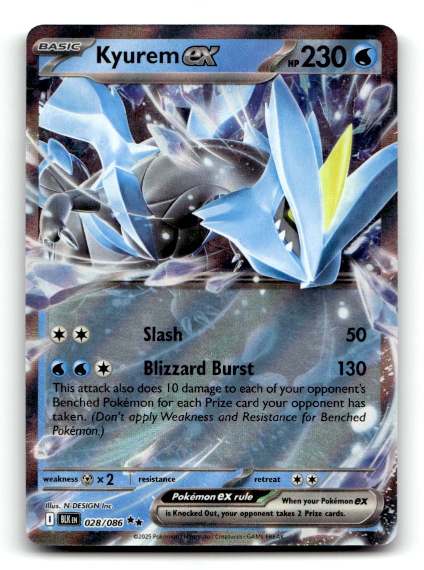 Kyurem ex 028/086 Holo Double Rare Black Bolt Pokemon Holo NM