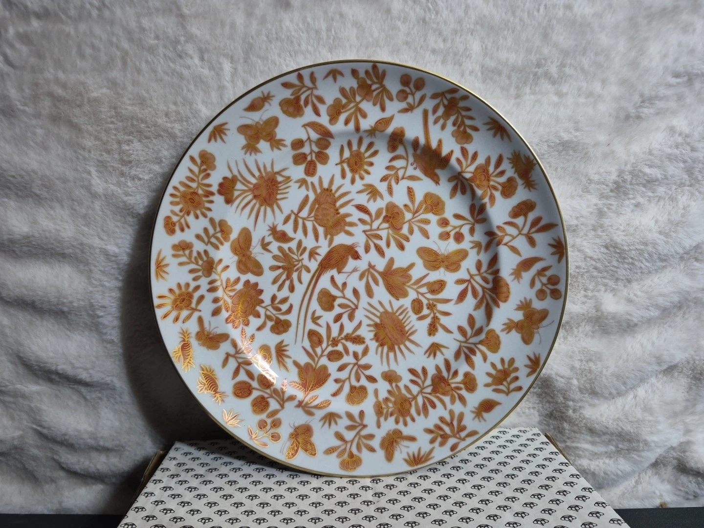 Mottahedeh Sacred Bird & Butterfly Dinner Plate - Thumbnail 4