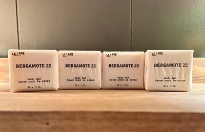 Le Labo BERGAMOTE 22 Body Bar Soap   Lot of 4 × 3 oz Jumbo Bars   12oz TOTAL
