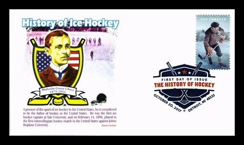 US COVER HISTORY OF ICE HOCKEY FIRST DAY ISSUE PANDA CACHET