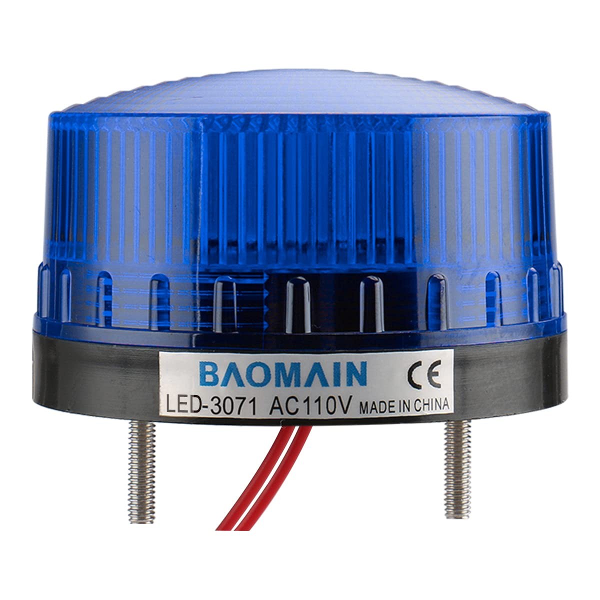 Baomain Industrial Signal Round Blue Warning Light Strobe 110V AC,
